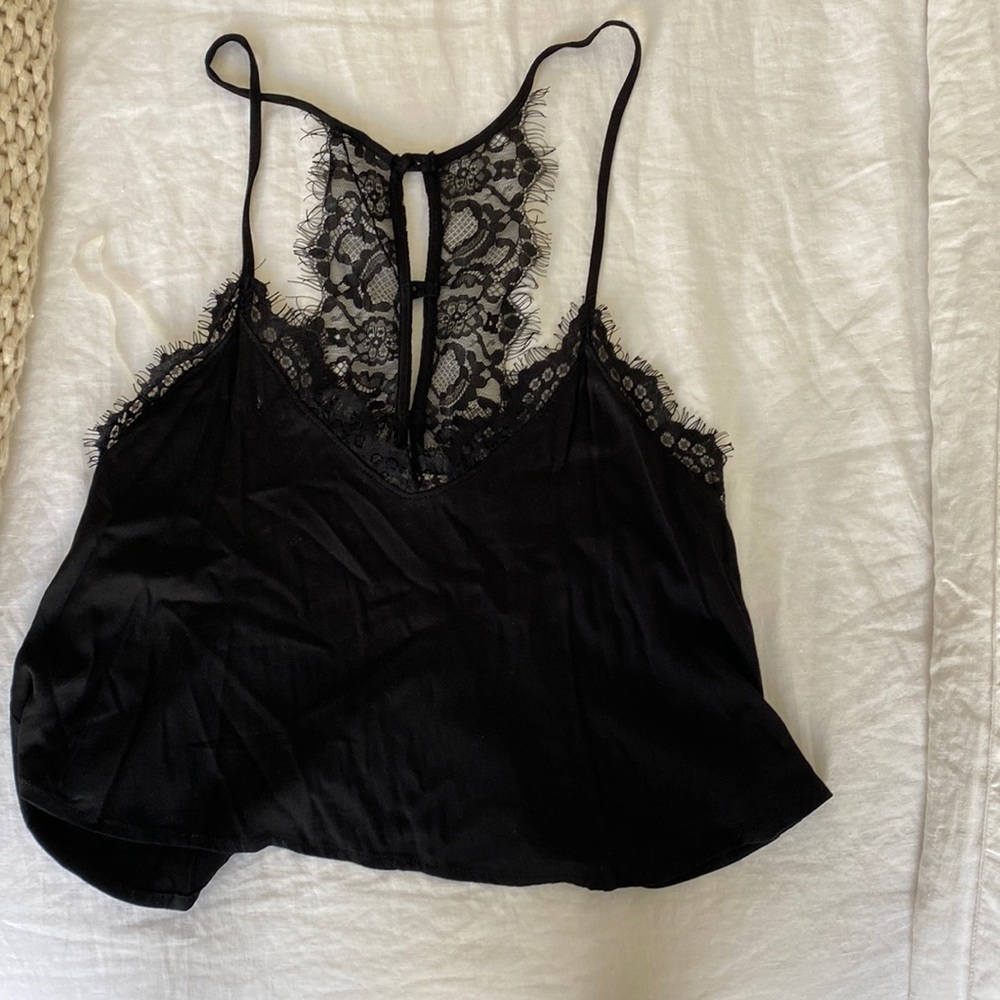 Cropped lace camisole